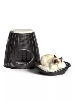 BAMA PET домик для кошек PASHA 52х60х46/55h см, с подушечками, коричневый в магазине LiveStor.ru