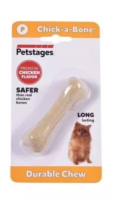 Petstages игрушка для собак Chick-A-Bone косточка с ароматом курицы 8 см очень маленькая для собак в магазине LiveStor.ru