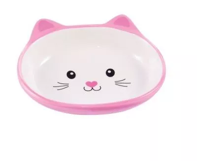 КерамикАрт миска керамическая для кошек 160 мл Мордочка кошки розовая в магазине LiveStor.ru