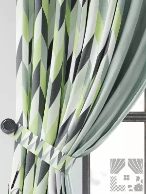 Комплект штор Лерендес (зеленый) в магазине LiveStor.ru