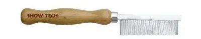 SHOW TECH Wooden Comb расческа для мягкой шерсти 18 см с зубчиками 1,7 см, частота 1 мм в магазине LiveStor.ru