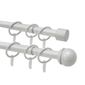 Телескопический двухрядный карниз, Наконечник Классика, Жемчуг, Ø16/19мм ,160-320см - LiveStor.ru