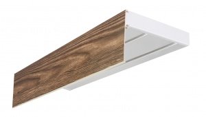 Карниз эконом+ в сборе 2-х рядный, "Ясень шимо темный" 7 см - LiveStor.ru