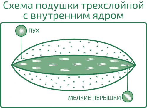 Подушка пуховая Natures "Идеальное приданое" с ядром 68х68 купить в интернет магазине LiveStor.ru