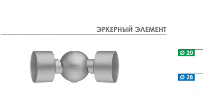 Угол эркерный для штанги карниза Arttex 20 мм - LiveStor.ru