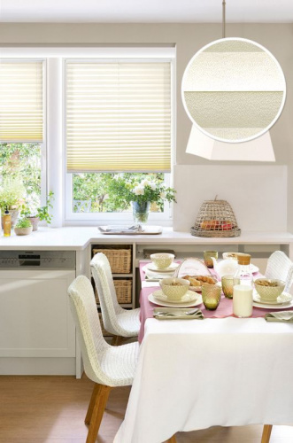 Штора плиссе Эскар Crepe, светло-бежевый купить в интернет магазине LiveStor.ru