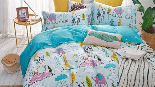 Комплект постельного белья Asabella 1,5-спальный, печатный сатин 1291-4XS купить в интернет магазине LiveStor.ru