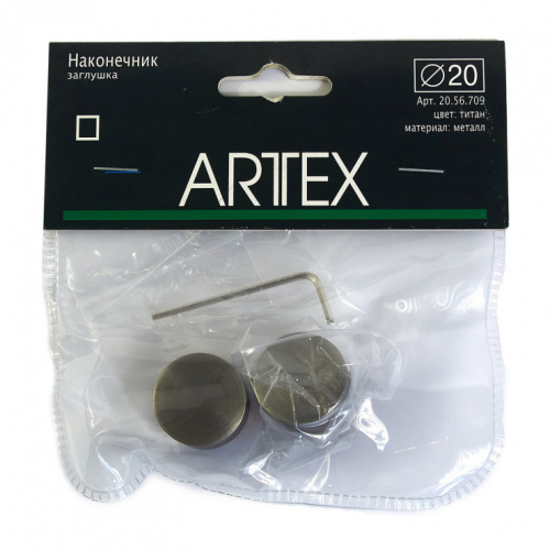 Наконечник заглушка для карниза Arttex 20.56.709 титан - LiveStor.ru