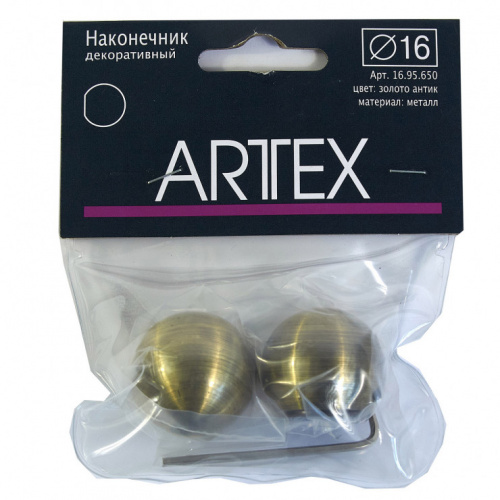Наконечник для карниза Arttex 16.95.650 золото антик - LiveStor.ru