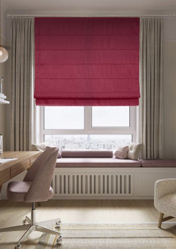 Римская штора Plain Lux цепочный механизм, цвет ягодный; 80x160 см купить в интернет магазине LiveStor.ru